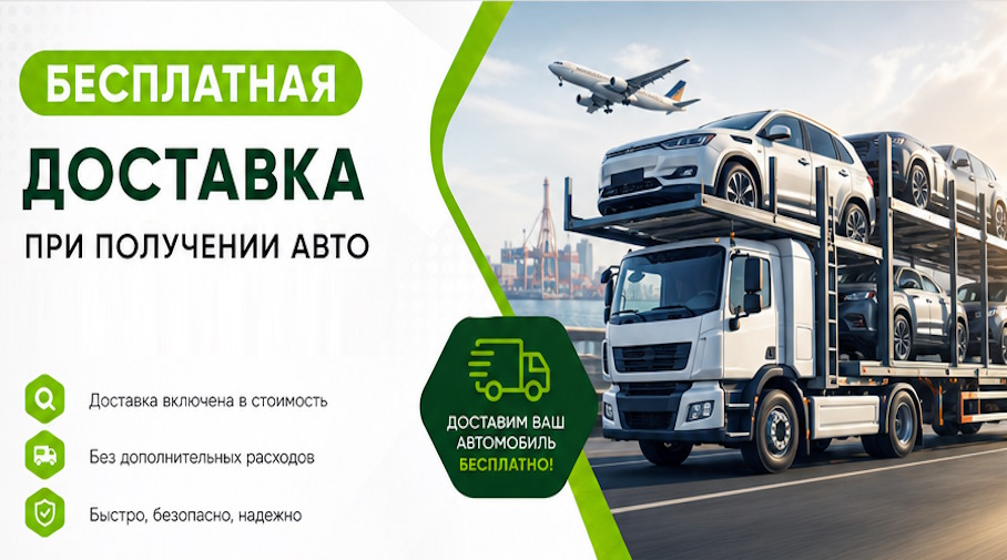 Акция! Бесплатная доставка по Щёлкове при получении авто